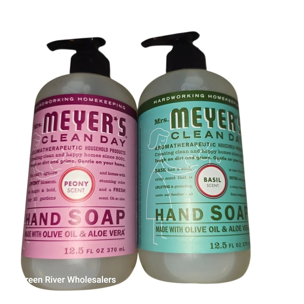 Mrs. Meyer's Clean Day Hand Soap Basil‎ Peony Aromatherapeutic Olive Oil 12.5oz